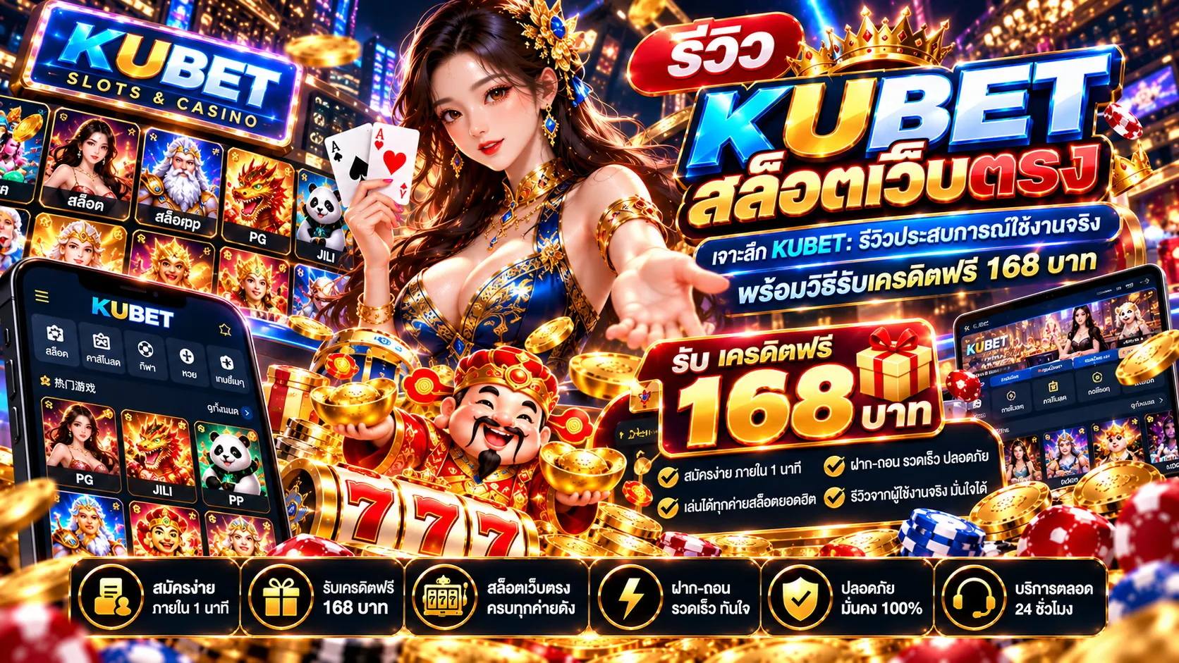 รีวิว KUBET สล็อตเว็บตรง เจาะลึก KUBET: รีวิวประสบการณ์ใช้งานจริง พร้อมวิธีรับเครดิตฟรี 168 บาท
