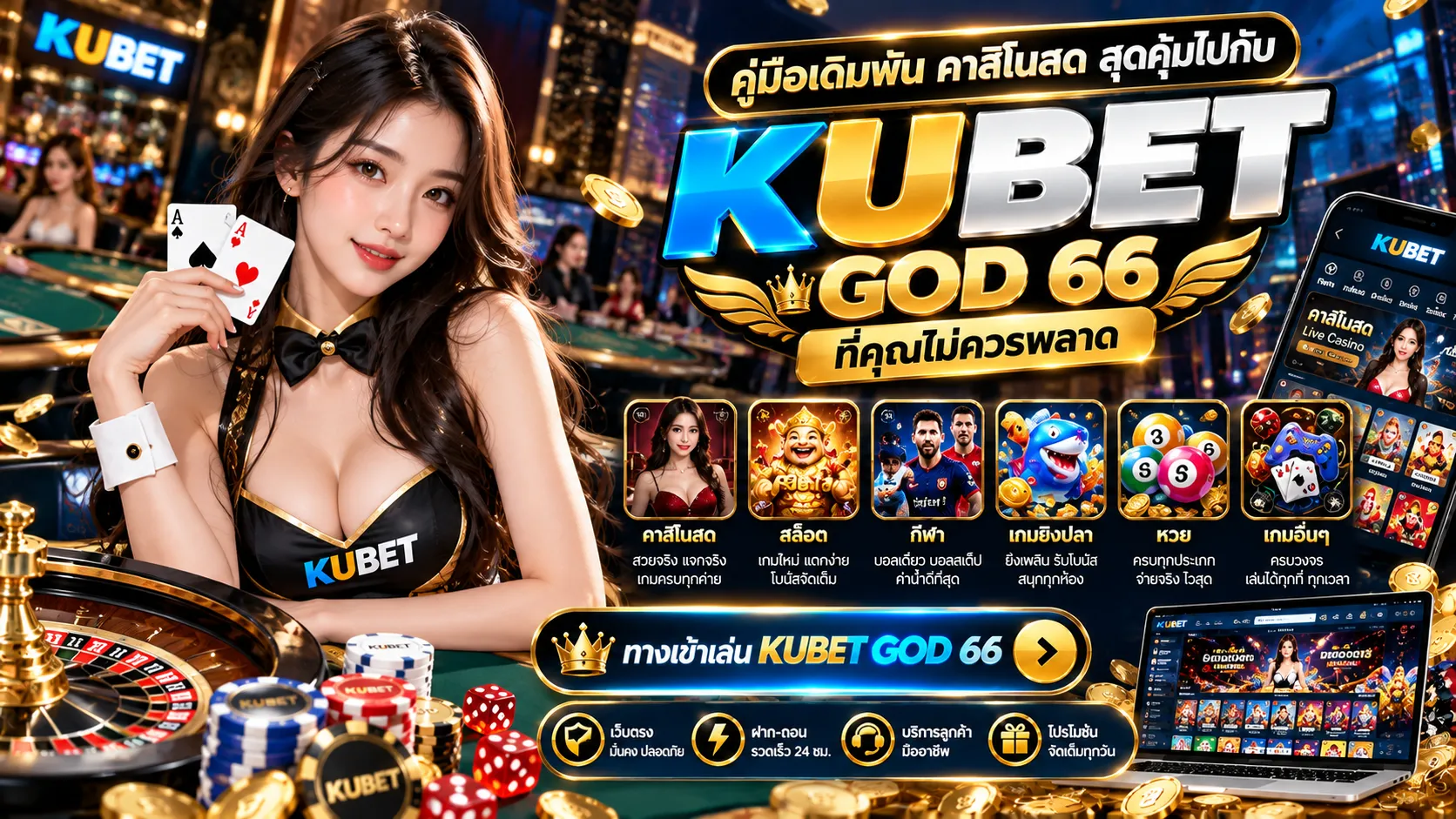 คู่มือเดิมพัน คาสิโนสด สุดคุ้มไปกับ KUBET GOD 66 ที่คุณไม่ควรพลาด
